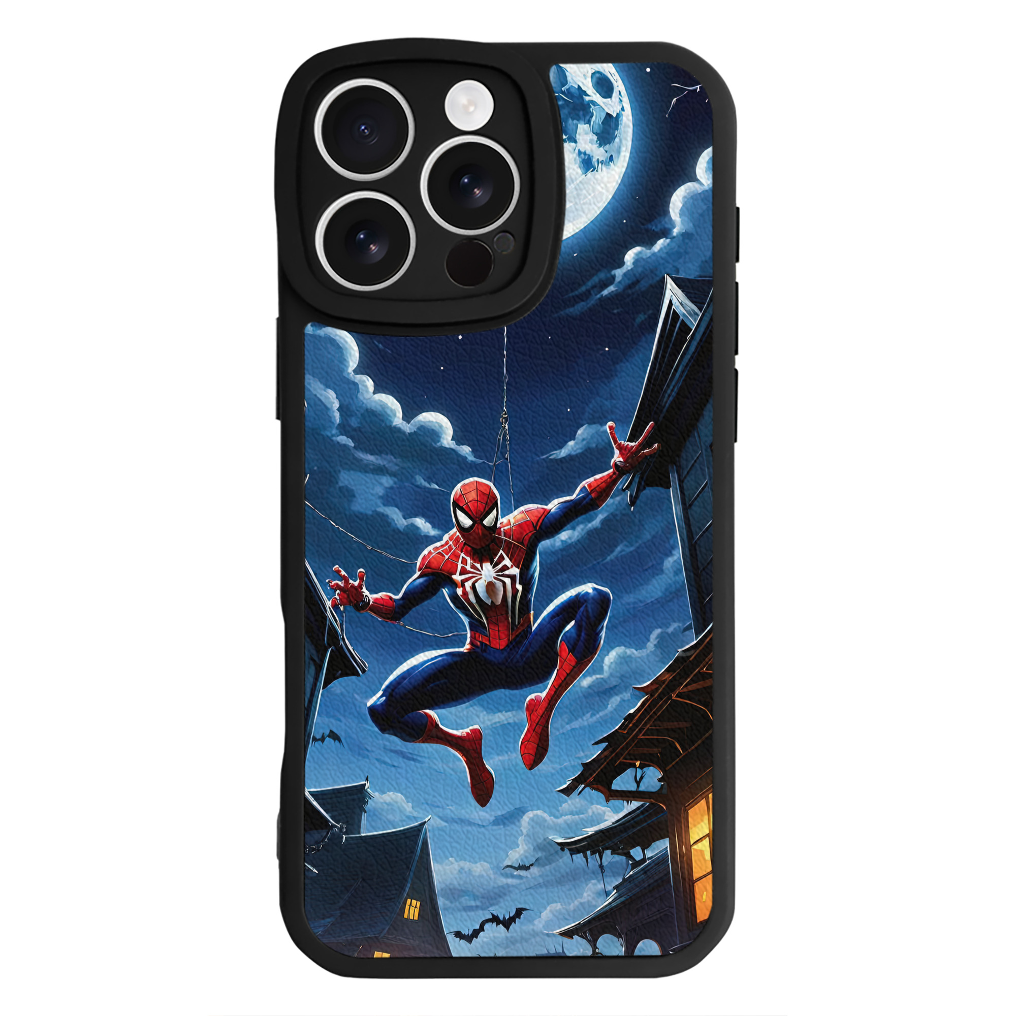 （画像用） Spider Man スパイダーマン 【iPhone 16シリーズ対応】シリコンスマホケース（レザー調） 材質：シリコン